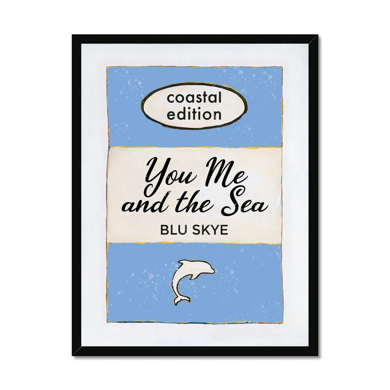 You, Me And The Sea Book Poster | Vintage Book Art - Framed Wall Art