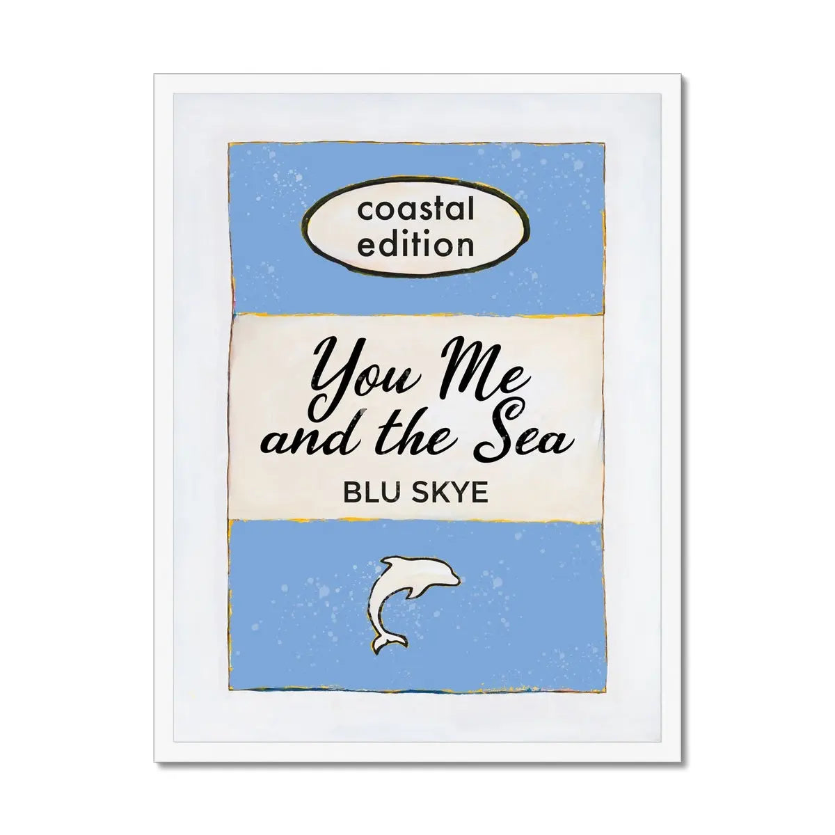 You, Me And The Sea Book Poster | Vintage Book Art - Framed Wall Art