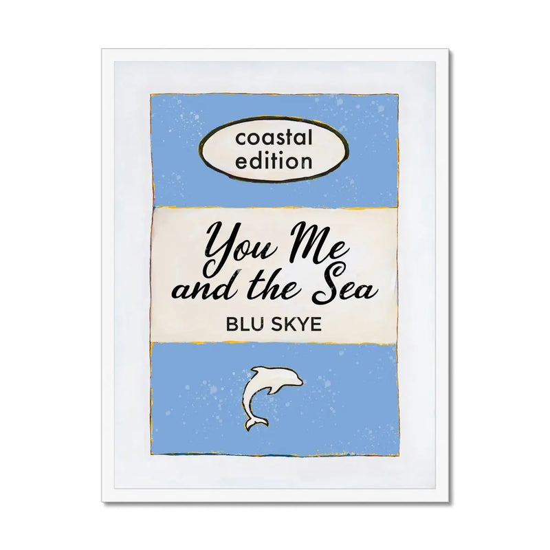 You, Me And The Sea Book Poster | Vintage Book Art - Framed Wall Art