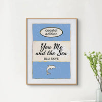 You, Me And The Sea Book Poster | Vintage Book Art - Framed Wall Art