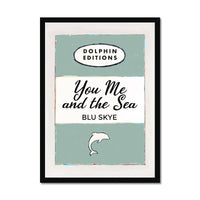 You, Me & the Sea Vintage Book Cover Art Print in sage green - Framed wall art