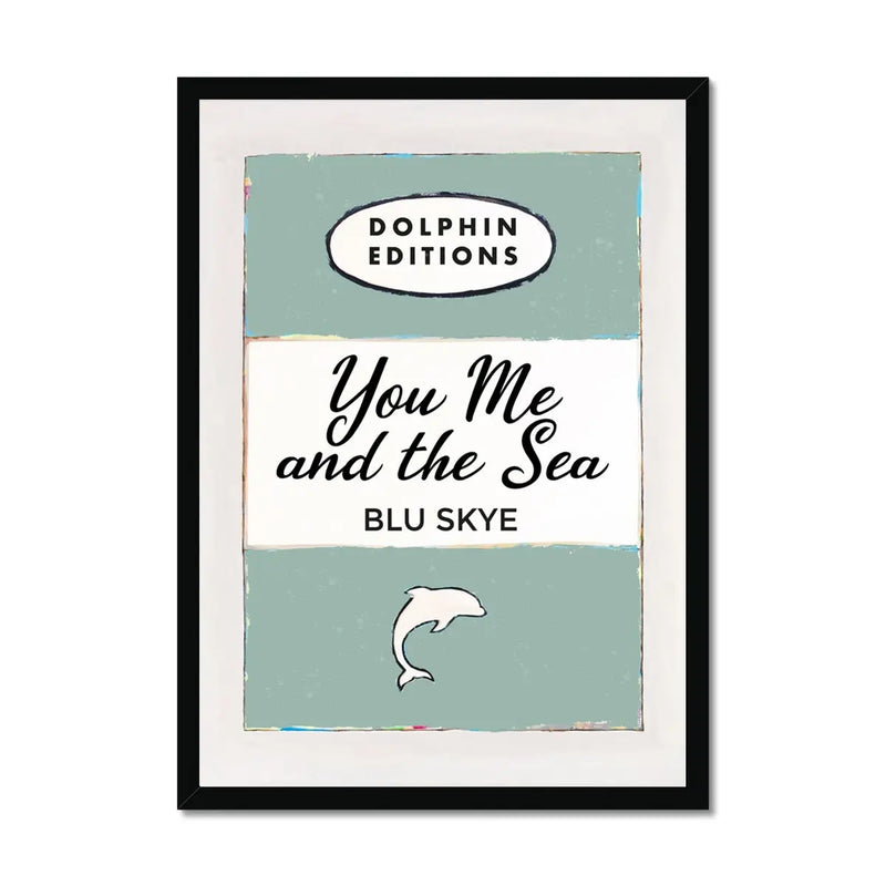 You, Me & the Sea Vintage Book Cover Art Print in sage green - Framed wall art