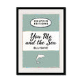 You, Me & the Sea Vintage Book Cover Art Print in sage green - Framed wall art