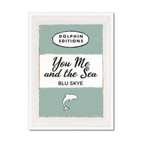 You, Me & the Sea Vintage Book Cover Art Print in sage green - Framed wall art