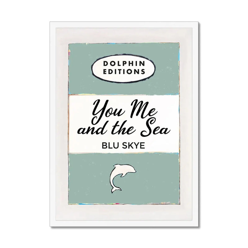 You, Me & the Sea Vintage Book Cover Art Print in sage green - Framed wall art