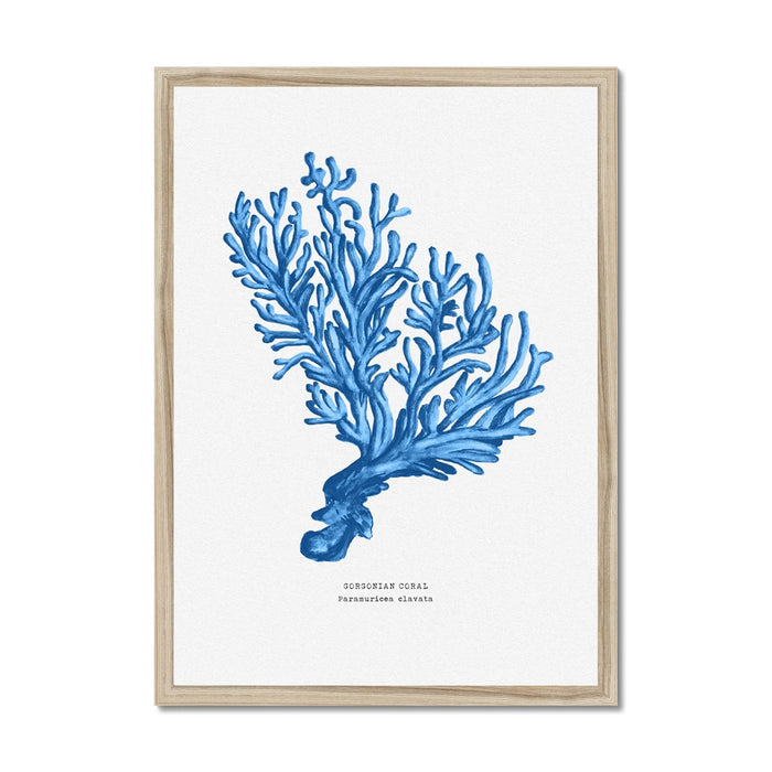Coral Print | Marine Blue Coral Paintng No 5 - Framed