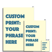 Personalised Quote Art | Cruise Type | Lemon Yellow - Unframed