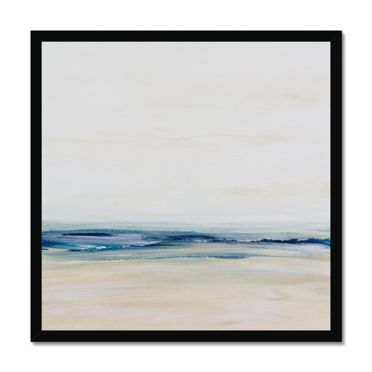 Coastal Study | Square Beach Painting | Abstract Beach Painting - Framed Wall Art