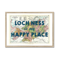 Loch Ness Map Print | My Happy Place Navy - Unframed