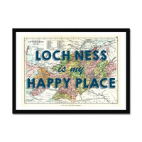Loch Ness Map Print | My Happy Place Navy - Unframed