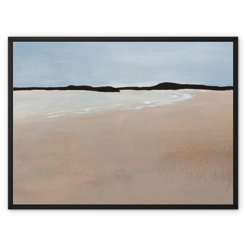 Calm Bay Painting | Minimal Abstract Coastal Painting Wall Art - Framed Canvas