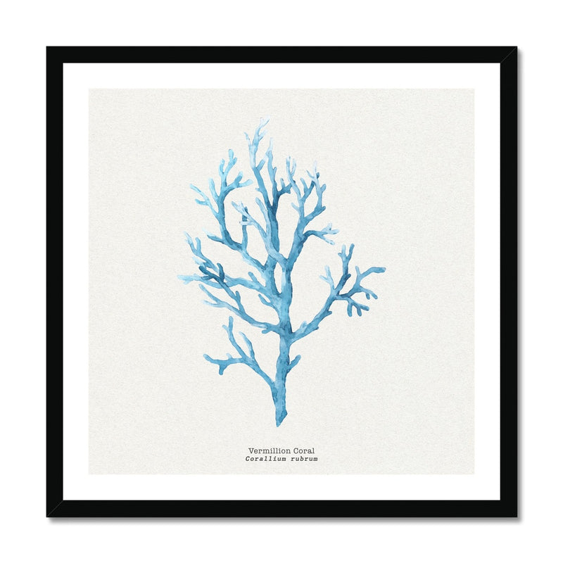 Coral Art Wall Art | Vermillion Coral Painting - Framed - Beach House Art