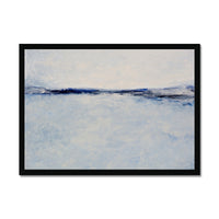 Tide Beach Print | Navy Blue | Abstract Sea Painting - Framed Wall Art
