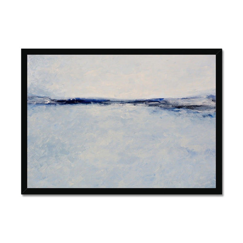Tide Beach Print | Navy Blue | Abstract Sea Painting - Framed Wall Art