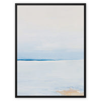 Modern Abstract Coastal Painting No 3 | Minimal Sea Painting - Framed Canvas 