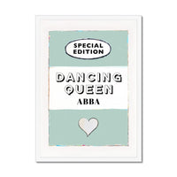 Dancing Queen  Quote on  Vintage Style Book Cover Print in Green - Framed